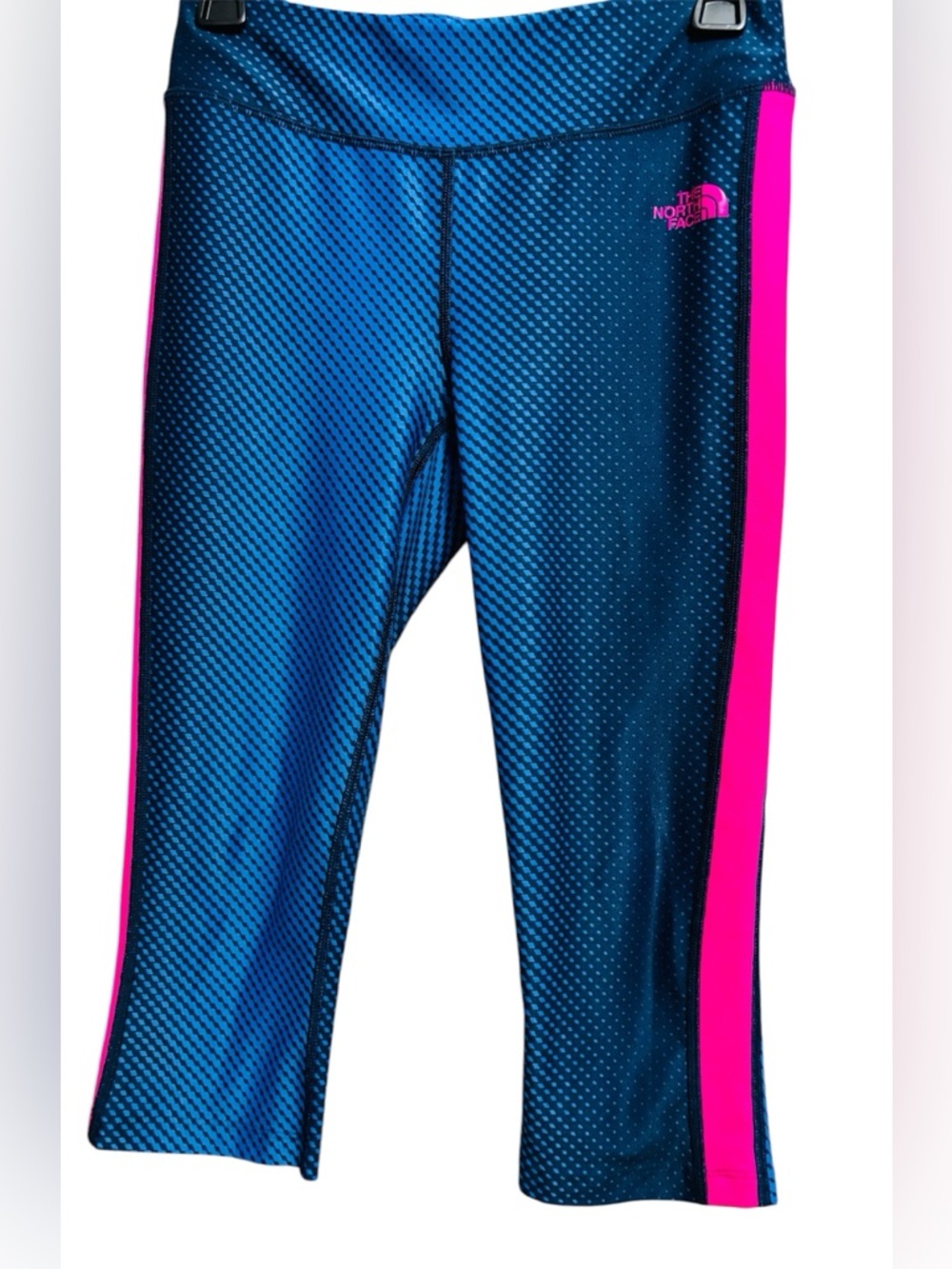The North Face Cropped Leggings Size Small Blue Pink Stripe Athletic